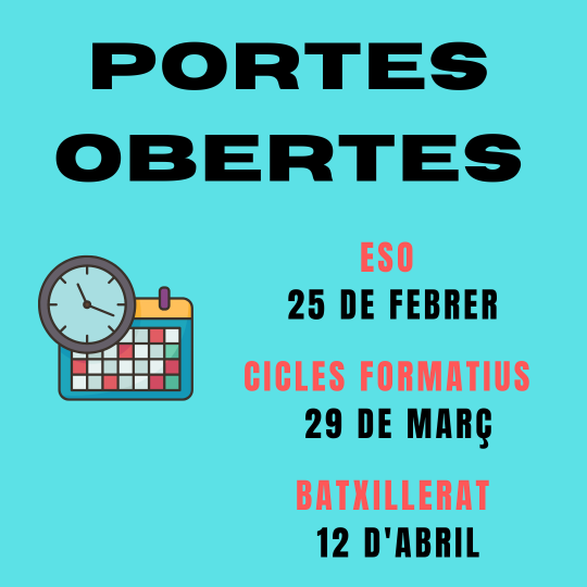 Portes Obertes d’ESO, Cicles Formatius i Batxillerat